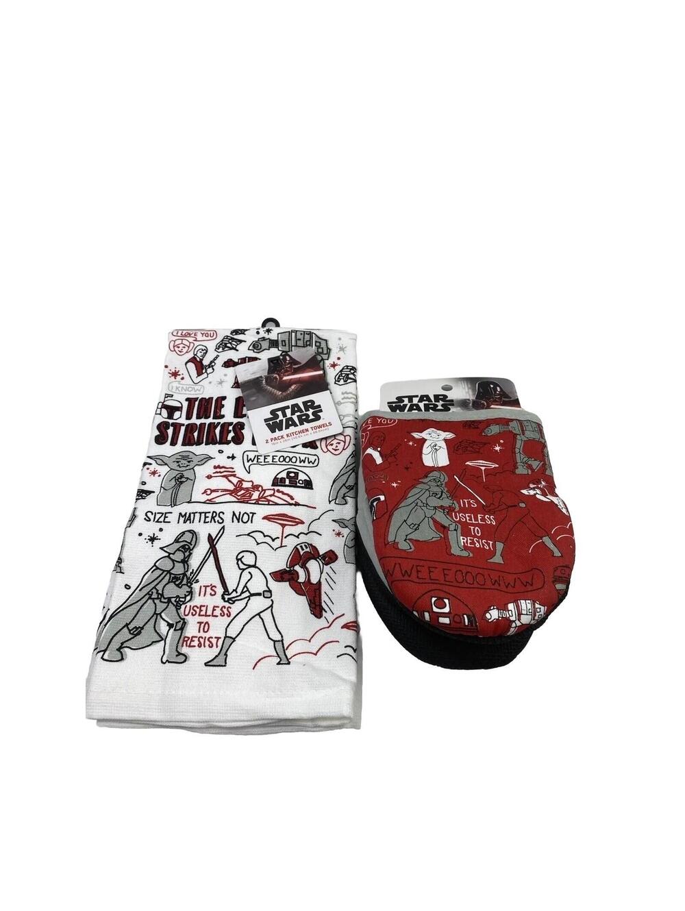 Star Wars Kitchen Towels Oven Mitts Set Mandalorian Darth Vader Gift Brand New